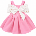 Girls’ Pink Party Dress with Oversized White Bows